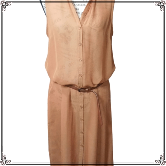 Ali & Kris Tan Sheer Button Down Sleeveless Maxi Dress - Picture 8 of 13